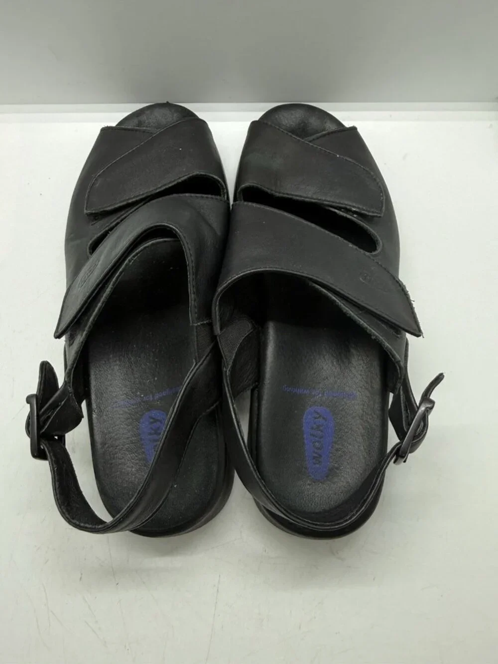 Wolky Nimes Women's Sz 38 7US Black Hook & Loop Casual Walking Slingback Sandals